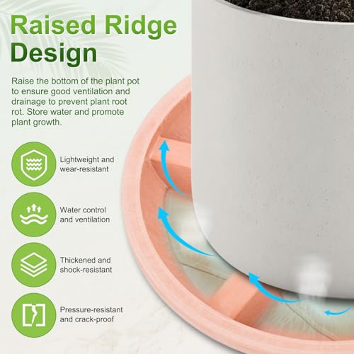M METERXITY 2-Pack Plant Saucers, 6 Inch OD Anti-Rot Root Resin Flower Pot Plant Saucers for Indoor/Outdoor, Flowerpot Drip Tray [4.7 Inch ID, Red Pottery] - color: Red Pottery, size: 6 Inch OD
