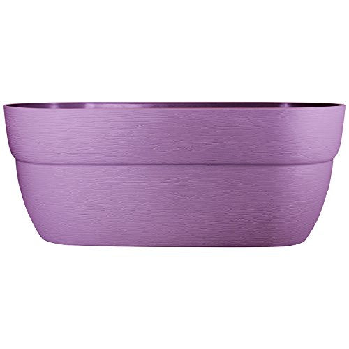 Emsco Group Bloomers Rail Planter, 24" Weatherproof Resin Deck & Balcony Planter with Drainage – Fits 2x4 & 2x6 Rails – Orchid Purple - color: Orchid Purple, size: 24.3 × 10.5 × 9.5 inches