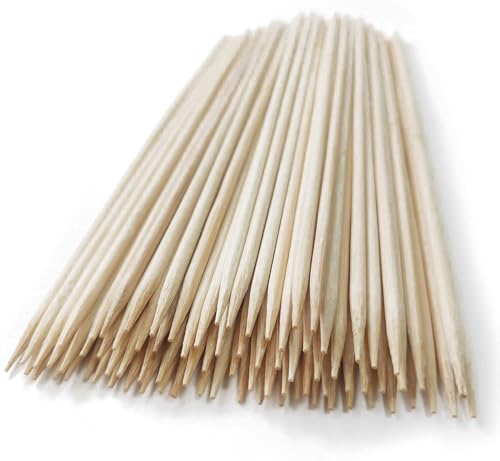 100 Pack 18" Bamboo Plant Stakes for Indoor Plants, Long Wood Skewers Sticks for Plant Support Tomato Floral Flower Bouquet, Garden Wooden Sticks Sign Posting and Other Crafts (100pc - 18 inch)