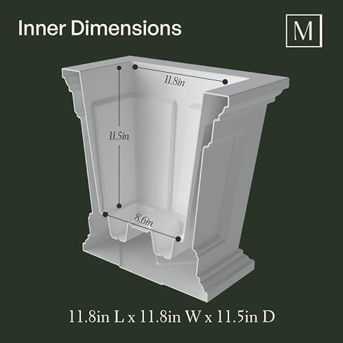 Mayne Fairfield 16in Self-Watering Square Planter, Graphite Grey - color: Graphite Grey, size: 16in