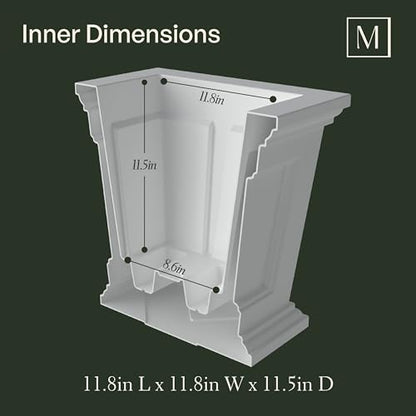 Mayne Fairfield 16in Self-Watering Square Planter, Graphite Grey - color: Graphite Grey, size: 16in