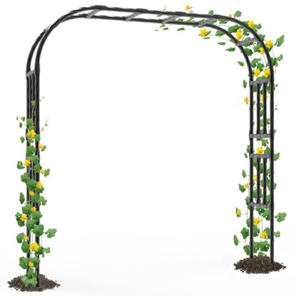 BUKLIYN Garden Arch Trellis - Garden Arch Size: 92.5in(L) * 105in(H) - color: Length: 99in-Black, size: Arch
