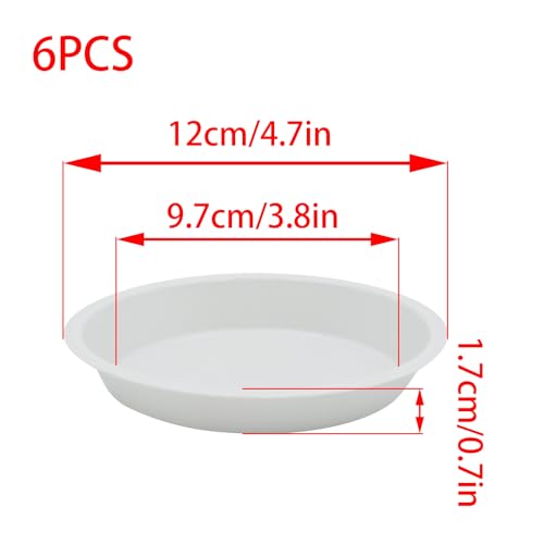 6 Pack 4 Inch White Plant Saucers Plastic Drip Trays for Pots - color: White, size: 4 Inch