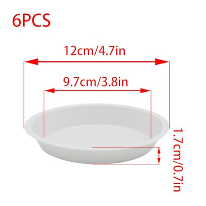 6 Pack 4 Inch White Plant Saucers Plastic Drip Trays for Pots - color: White, size: 4 Inch