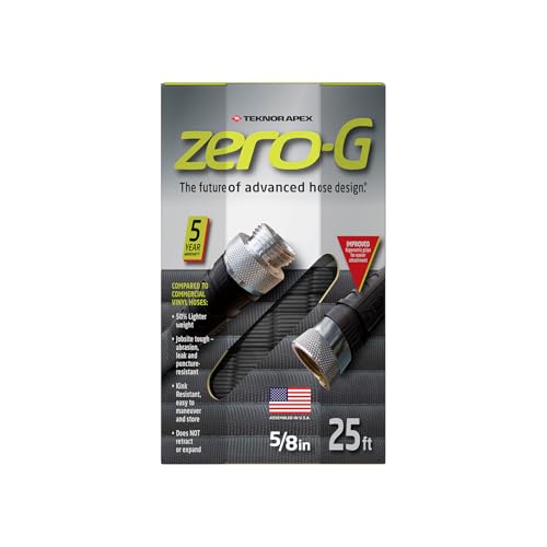 zero-G 4001-25 8 Inch by 25 Feet Lightweight, Ultra Flexible, Durable, Kink-Free Garden Hose, 5, 5/8" x 25', Gray - size: 5/8" x 25', style: zero-G