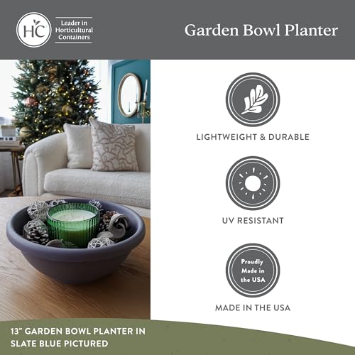 The HC Companies Garden Bowl Shallow Garden Bowl, 20 Inch, Black, 2-Pack - color: Black, size: 20", style: Pack of 2