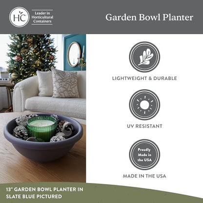 The HC Companies Garden Bowl Shallow Garden Bowl, 20 Inch, Black, 2-Pack - color: Black, size: 20", style: Pack of 2