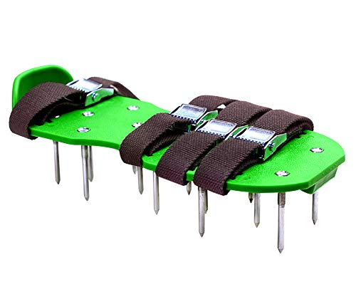 6.8 cm Spikes - Lawn Aerator Spike Shoes with Heavy Duty Metal Buckles, 4 Adjustable Straps and Sharper Spikes for Effective Soil Aeration for Greener Yard, 6.8 cm (About 2.7 inch) Spikes