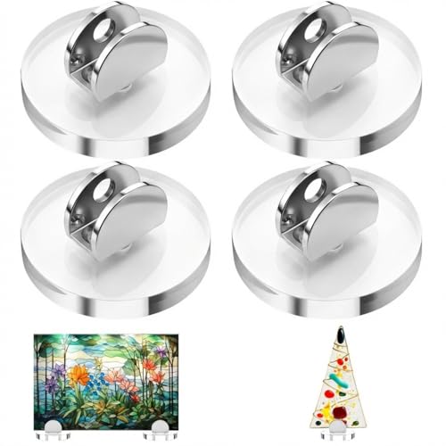 Kathfly 4 Pcs Mini Acrylic Adjustable Glass Art Stands Display Easel - color: Transparent, size: 5 x 5 x 1.5 cm