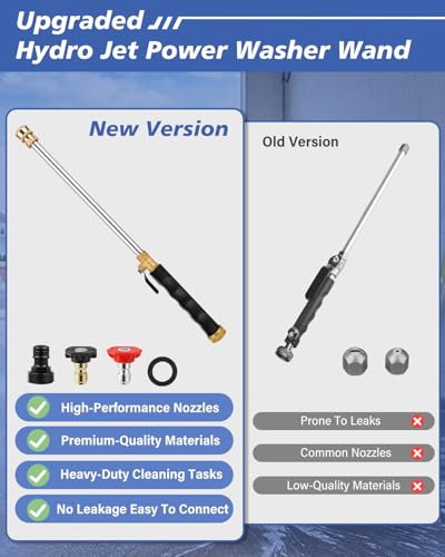 Jet Nozzle Power Washer for Garden Hose, High Pressure Hose Nozzle - color: Black