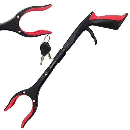Grabber Reacher Tool 19 Inch Long, Foldable Pick Up Stick - Strong Grip Magnetic Tip - Heavy Duty Trash Picker Claw Reacher Grabber Tool Elderly Wheelchair Mobility Aid (Red) - color: Red