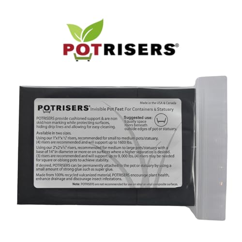 POTRISERS | Combo Pack 18 Pieces (12 Standard 1" + 6 Large 2") | Invisible Pot Feet & Plant Risers | Drainage & Airflow for Planters, Pots, Garden Decor | Patios, Decks, Gardens