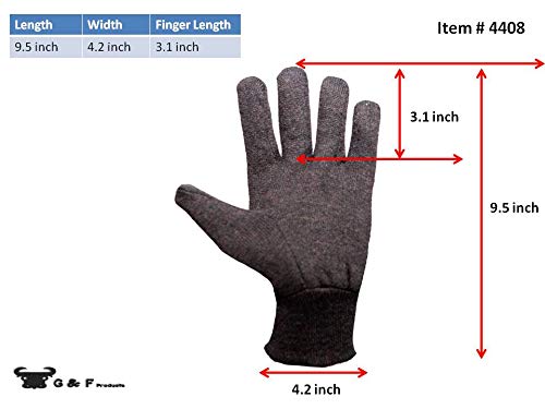 G & F Products Heavy Duty Cotton Jersey Work Gloves, Large, 12 Pair, Knit Wrist, Clute Cut, Durable, Comfortable, Multipurpose for Cleaning, Material Handling, Landscaping, Shoveling and All-Day Use - size: Large (Pack of 12)