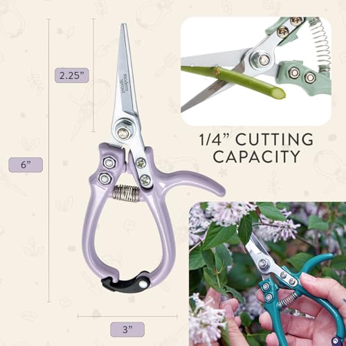 Modern Sprout Pruning Shears- Garden Snips - Herb Scissors- Lavender 1-Pack - color: Lavender