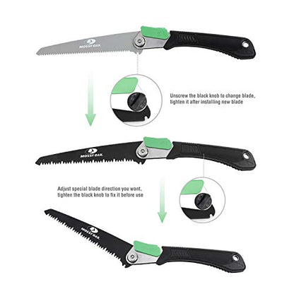 MOSSY OAK 3 in 1 Folding Saw, Pruning Hand Saw with Wood