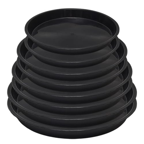 8 Pack 4 5 6 8 Inch Black Plant Saucers Plastic Drip Trays - color: Black, size: 4 Inch, 5 Inch, 6 Inch, 8 Inch