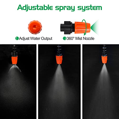 MIXC 50FT Drip Irrigation System, Misting System with 20 Adjustable Nozzles - size: 50FT