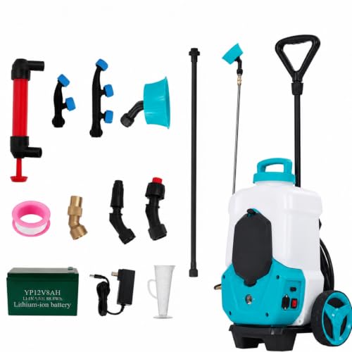 4.2 Gallon Wheeled Battery Sprayer, 12V 8Ah for Lawn & Garden - size: 4.2 Gal
