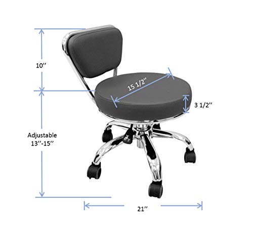 MAYAKOBA Dayton Garage Rolling Seat (Black) Pneumatic, Short Stool with Adjustable Height 13"-15", Perfect for Garage Task, Home Cleaning, Bathroom Short Seat, Technician Task - color: Black