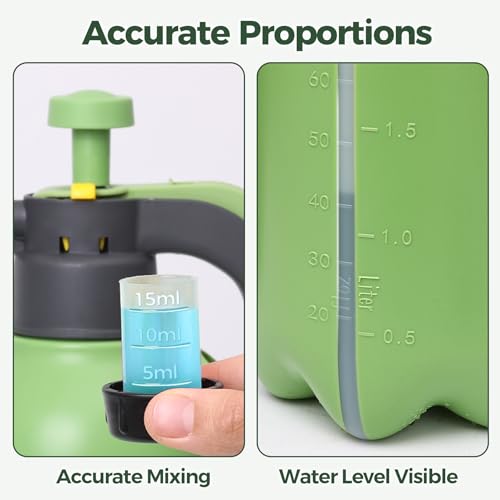 T4U Pump Sprayer 0.5 Gallon, Hand Pressure Spray Bottle for Plants