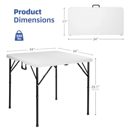 34" Foldable Square Table