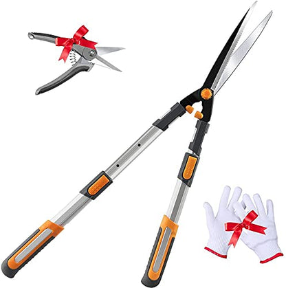 AIRAJ Telescopic Hedge Clippers & Shears,Extendable Hedge Clippers Heavy Duty,7.5" Sharp Pruning Shears,Garden Trimmers,Hand Loppers,Grass Clippers Shears Set,for Trimming Borders,Boxwood,and Bushes