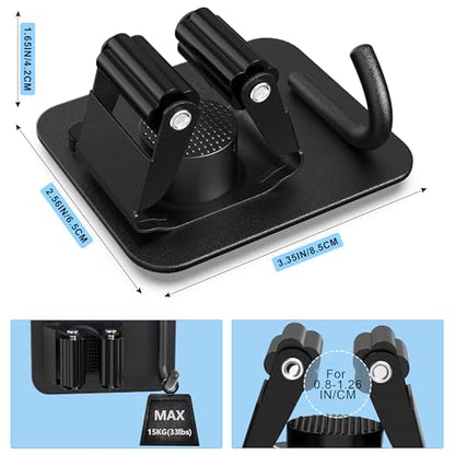4 Pack Broom Holder Wall Mount, 304 Stainless Steel Mop Organizer with Hook - color: C-Black, size: 4PCS Gripper
