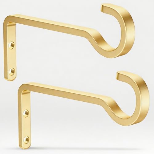 6 Inch Plant Hooks for Wall,Plant Hangers Outdoor/Indoor, Gold, 2 Pack - color: Gold, size: 6 Inch