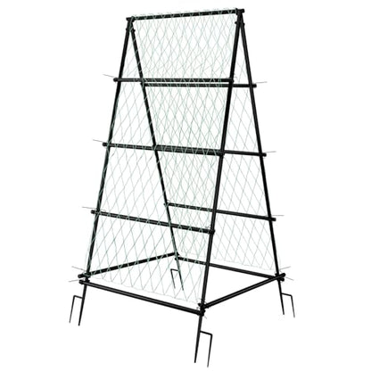 unho Garden Trellis for Climbing Plants with Tough Nylon Netting, 6ft Tall Sturdy Rustproof Metal Plant Support Tower for Vegetable Fruit Vine Cucumber Garden Lightweight，Outdoor - size: 41*41*70inch
