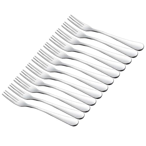 Crab Stainless Steel Forks,Small Appetizer Fork 3 Prong Tasting Escargot Forks Portable Cocktail Salad Fruit Forks for Kitchen Accessory Wedding Party,Set of 12, 4.8 Inches