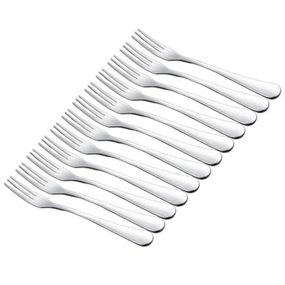 Crab Stainless Steel Forks,Small Appetizer Fork 3 Prong Tasting Escargot Forks Portable Cocktail Salad Fruit Forks for Kitchen Accessory Wedding Party,Set of 12, 4.8 Inches