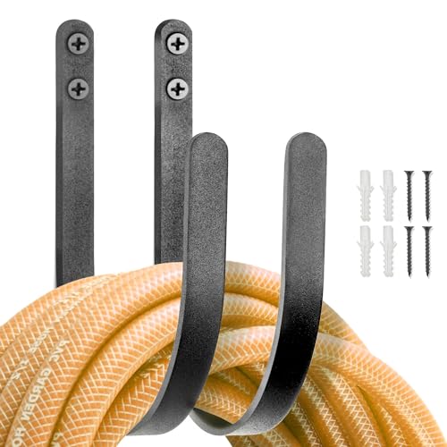 Hose Holders Wall Mount: 2Pcs Heavy-Duty Metal Garden Hose Hanger Outside - color: B-2PCS