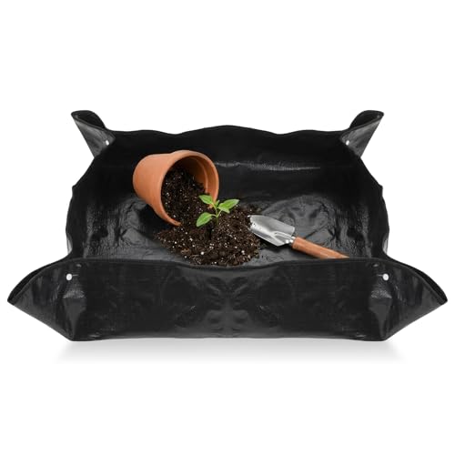 Extra Large Plant Repotting Mat for Indoor Plants, 39.5x39.5 Inch Thickened Waterproof Plant Repotting Mat Portable and Foldable Gardening Mat for Garden Outdoor