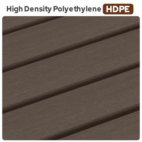 Psilvam HDPE Outdoor Bench, 2-Person Backless Garden Bench, Brown - color: Brown(hdpe), size: 1 pack