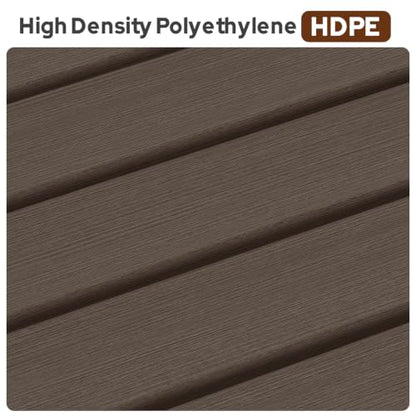 Psilvam HDPE Outdoor Bench, 2-Person Backless Garden Bench, Brown - color: Brown(hdpe), size: 1 pack