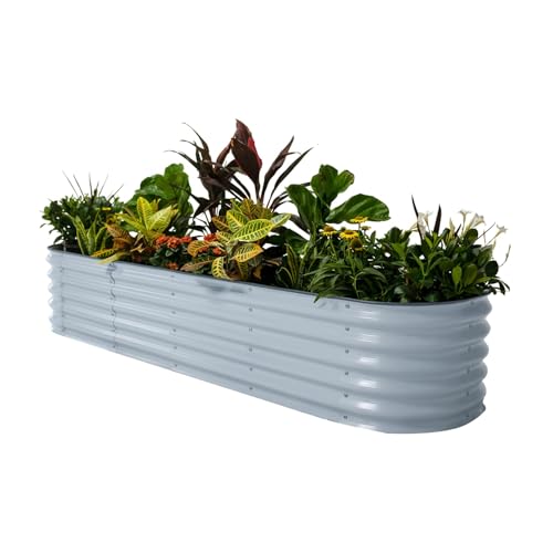 Vego garden Raised Garden Bed Kits, 17" Tall 9 in 1 8ft x 2ft Metal Raised Planter Bed for Vegetables Flowers Ground Planter Box, Sky Blue - color: Sky Blue