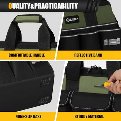 UUP 20" Tool Bag Extra Large, HeavyDuty Spacious Tool Box Organizer, Green - color: Green, size: 20 Inch