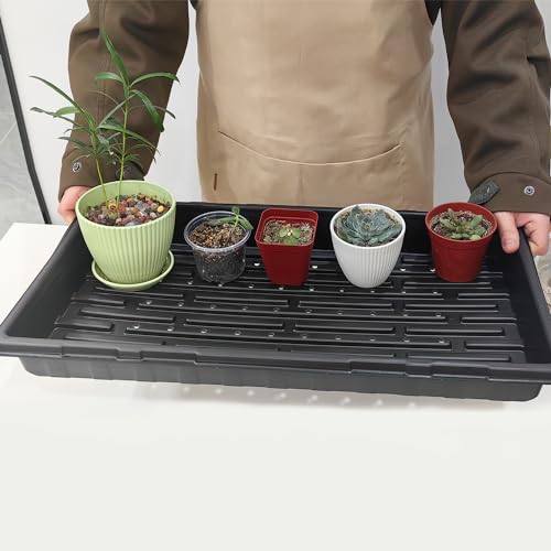 RooTrimmer 18-Pack 1020 Seedling Trays with Holes - Extra Strength Heavy Duty,10" x 20", Reusable 1020 Nursery Trays for Seed Germination, Plant Propagation, Garden Seed Starter and Microgreens - size: 1020 - 18 Pack With Holes