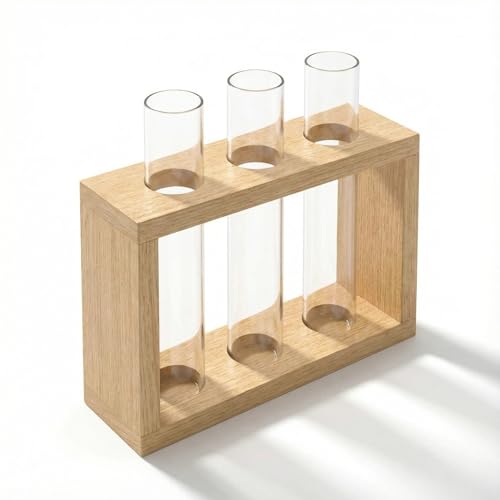 3-Tube Plant Propagation Station, Wall-Mounted Terrarium with Propagation Tubes – Ideal for Indoor Plant Propagation in Living Rooms, Bedrooms & Offices (Uses Test Tubes for Plants)