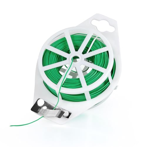656FT Garden Twist Tie Wire with Cutter, Rustproof for Plants & Home Use - size: 656