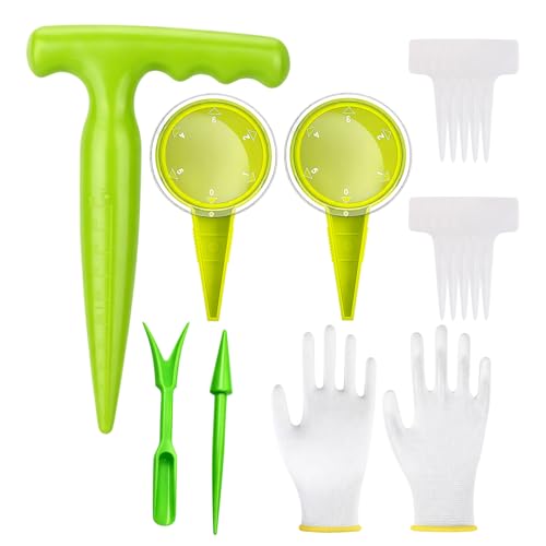 Seed Planter Tool, 17-Piece Gardening Kit with Seed Planter, Dibber, and Plant Labels, Ideal for Indoor and Outdoor Planting, Made of Durable Plastic Materials
