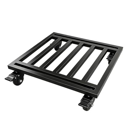 KAXIWEI 22" Heavy Duty Plant Caddy with Lockable Wheels - 600lbs Metal Plant Stand on Rollers, Durable Square Plant Dolly, Rust-Proof Rolling Plant Roller for Large Planters and Pots - size: 22" Square Black