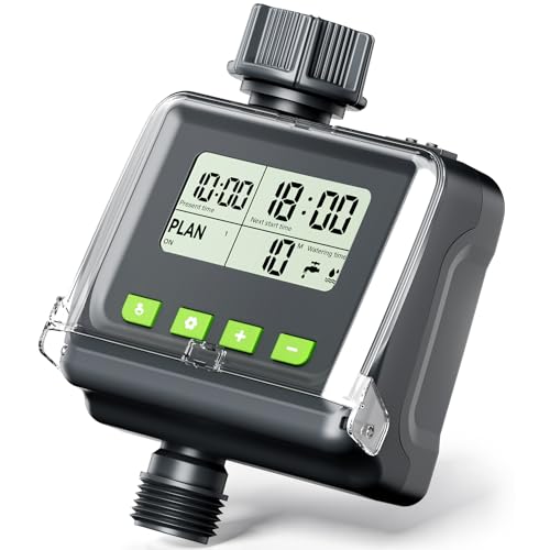 Sprinkler Timer for Garden Hose, Programmable Watering Timer with Rain Delay, Outdoor Automatic& Manual Irrigation Controller System for Lawn/Yard/Greenhouse V104 - color: Light Gray