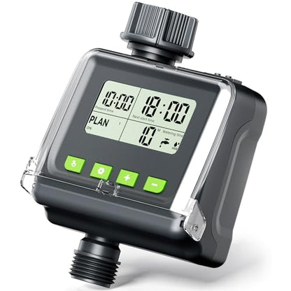 Sprinkler Timer for Garden Hose, Programmable Watering Timer with Rain Delay, Outdoor Automatic& Manual Irrigation Controller System for Lawn/Yard/Greenhouse V104 - color: Light Gray