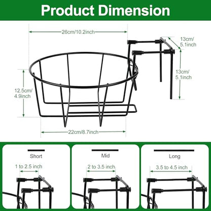 Hanging Railing Planter, Fit 1.5” to 4.5” Rail Fence Deck, 3 Pack