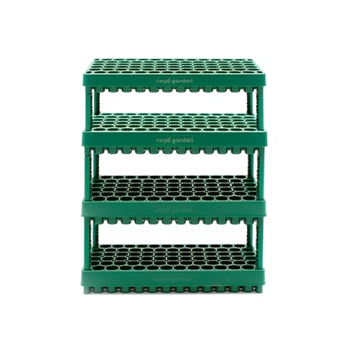 Vego garden 10" x 20" 76 Cells Seed Starter Tray Stackable Seedling Starting Germination Trays for Plants Planting Vegetables Herbs Flowers, 4 Sets - size: 4 Pack, style: 76 Cells Stackable Tray