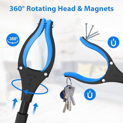 43" Grabber Reacher Tool Foldable Extension Grabber for Seniors Blue - size: 43-Inch