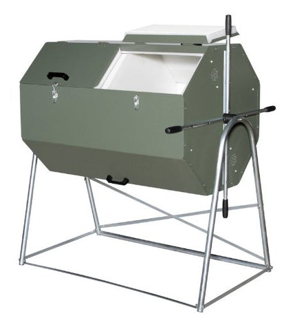 Jora Composter JK 400 - High Capacity Rotating Compost Tumbler - 13-21 Gal/Week - Heat Generating, Insulated Design - Outdoor Compost Bin Tumbler - Dual Chamber Compost Tumbler