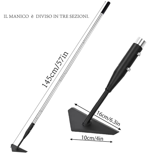 YEELOR Triangle Garden Hoe, Carbon Steel Push-Pull Weeding Tool - style: winged hoe