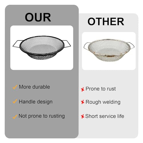 2PCS Soil Sifter for Gardening, Rock Sifter for 5 Gallon Bucket,Compost Sifter Dirt Sifter,Captures Dirt Rocks Sawdust Black Handle Upgrade Version - color: 2Pcs Black